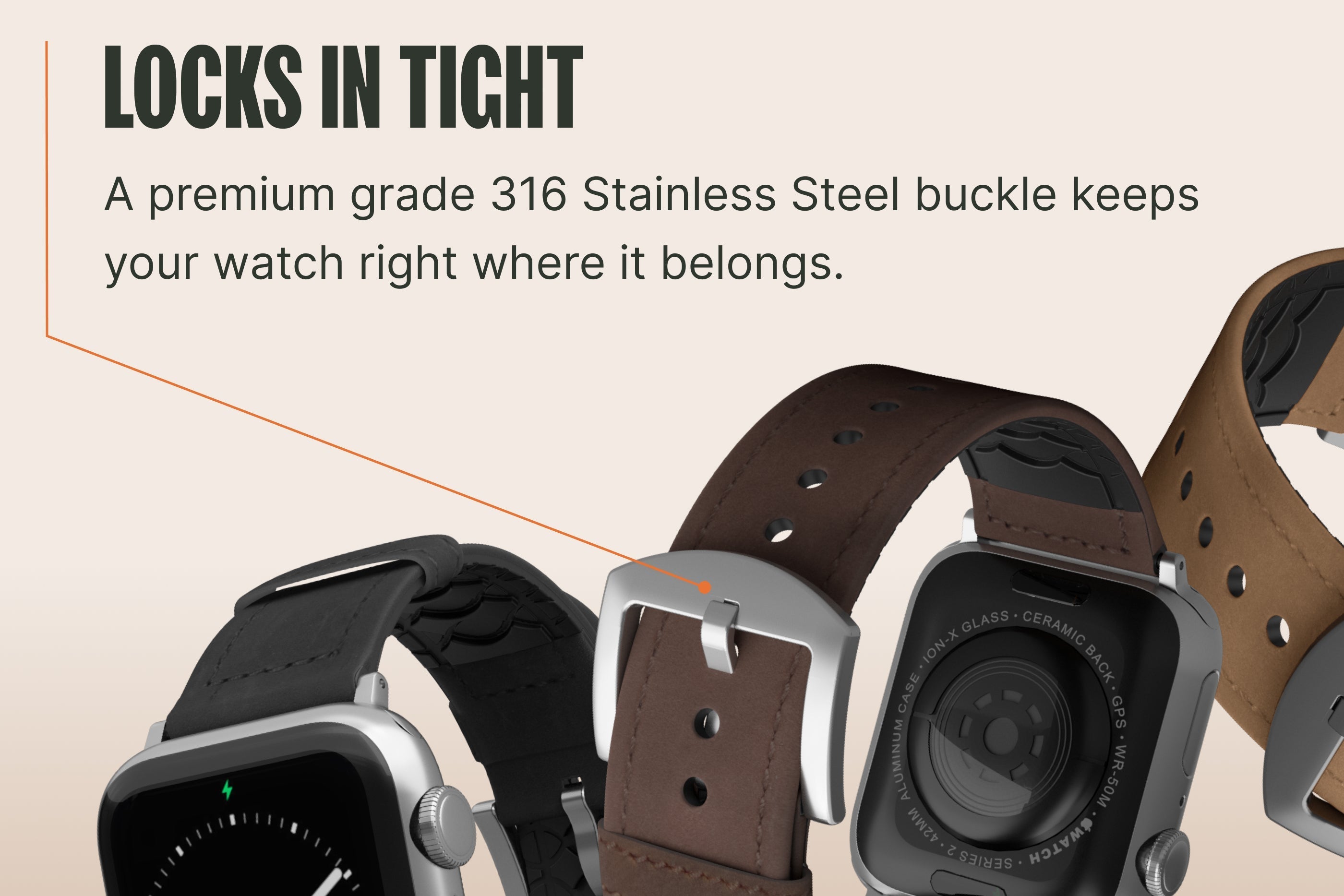 Vulcan Trek - Tan Apple Leather Watch Band
