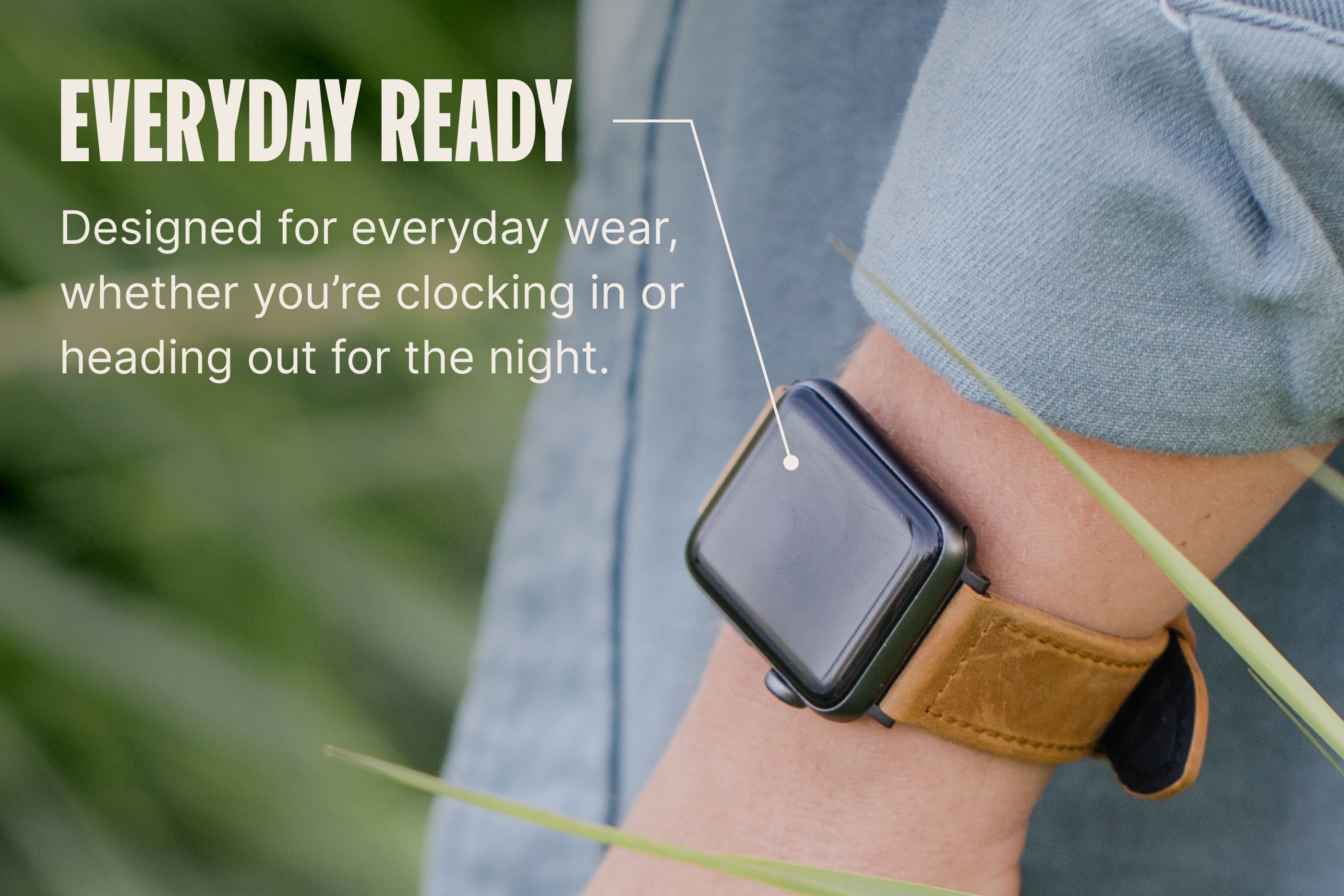 Vulcan Obsidian - Black Apple Leather Watch Band