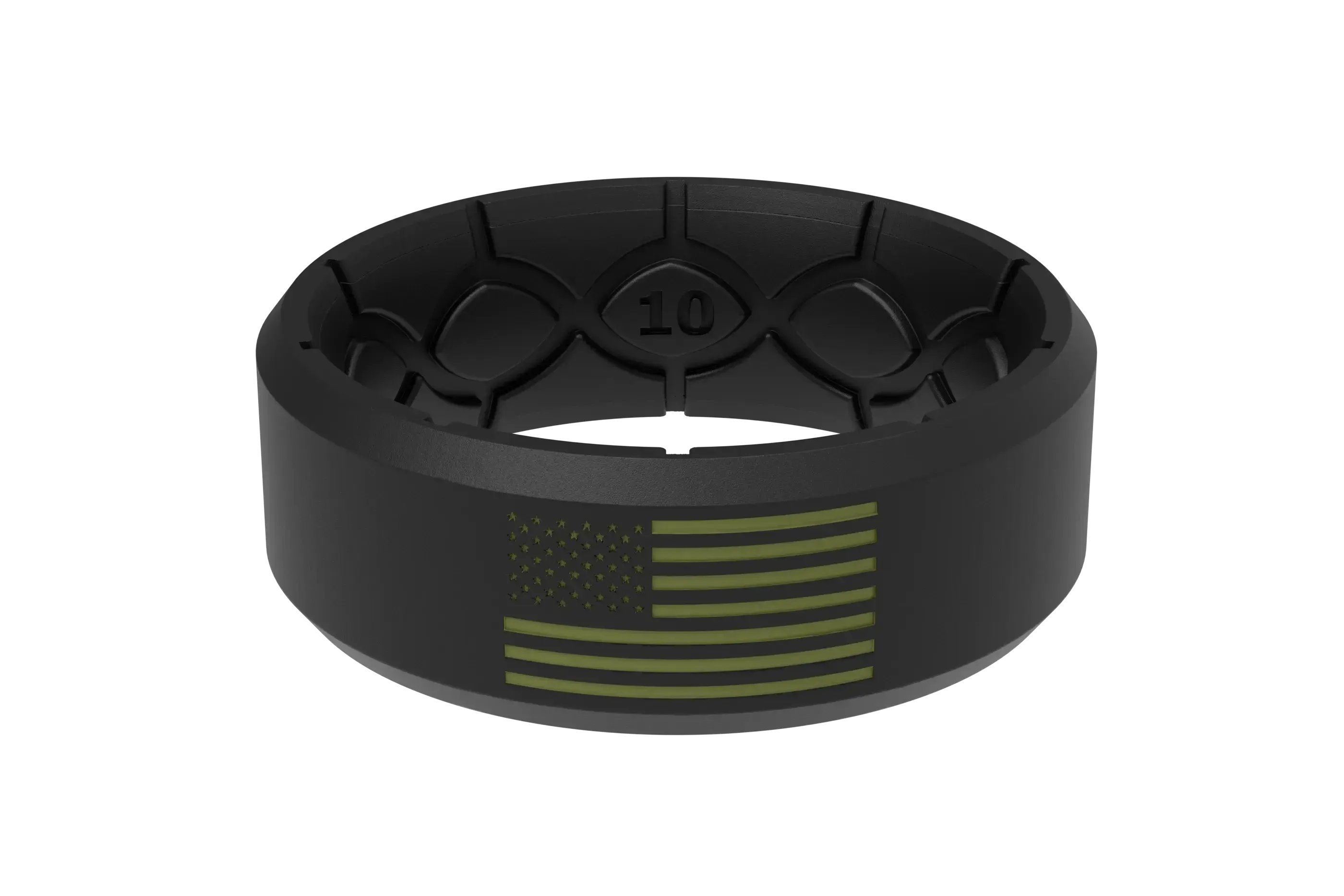 Edge Hero - America Black &amp; Moss Green Flag Ring