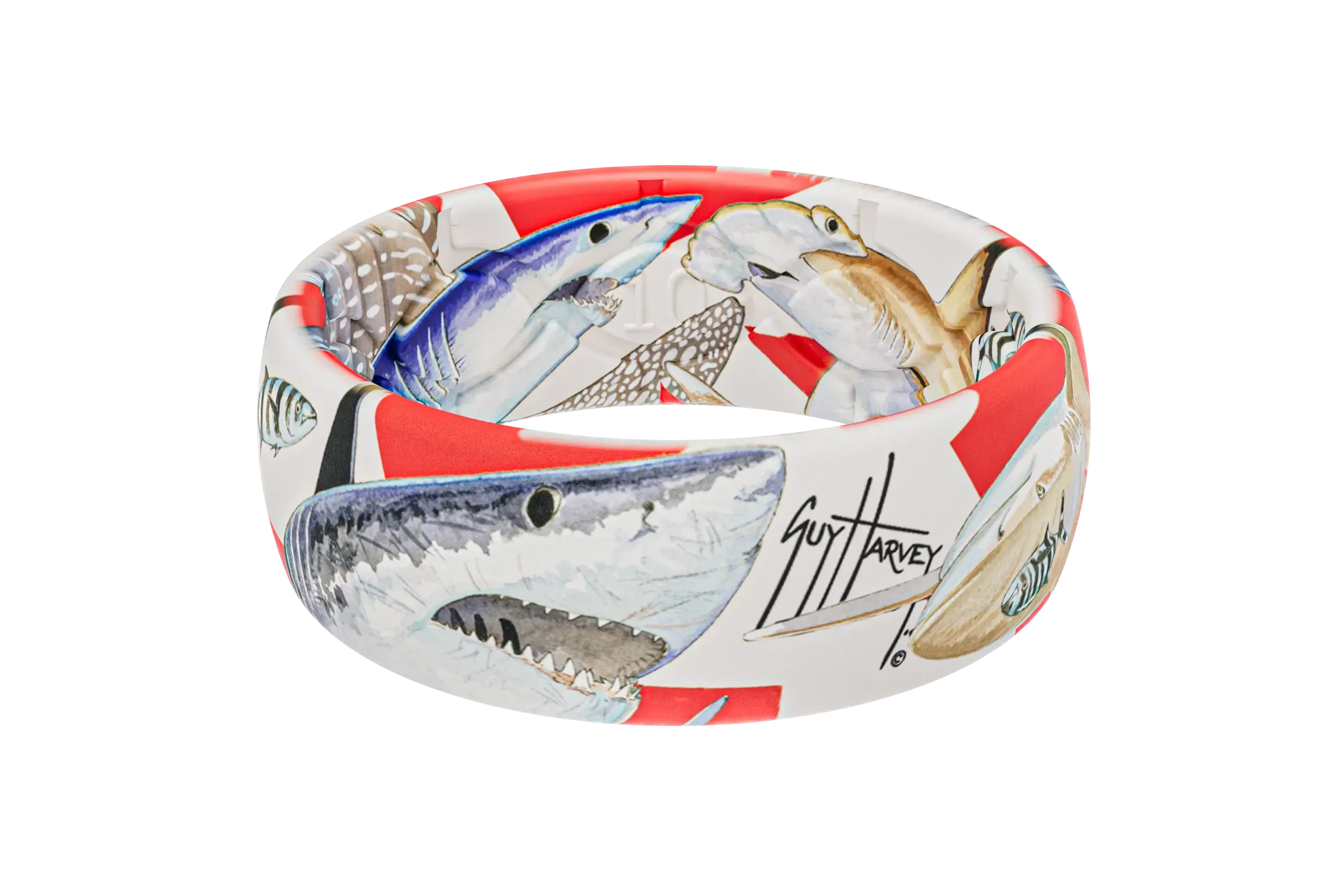 Guy Harvey Shark Collage Ring