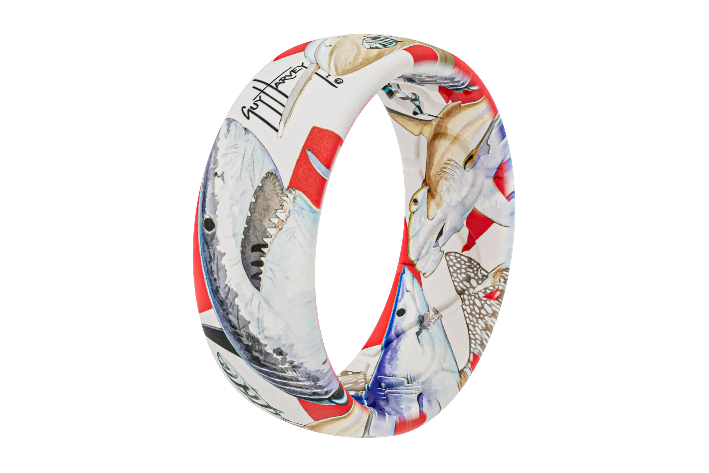 Guy Harvey Shark Collage Ring