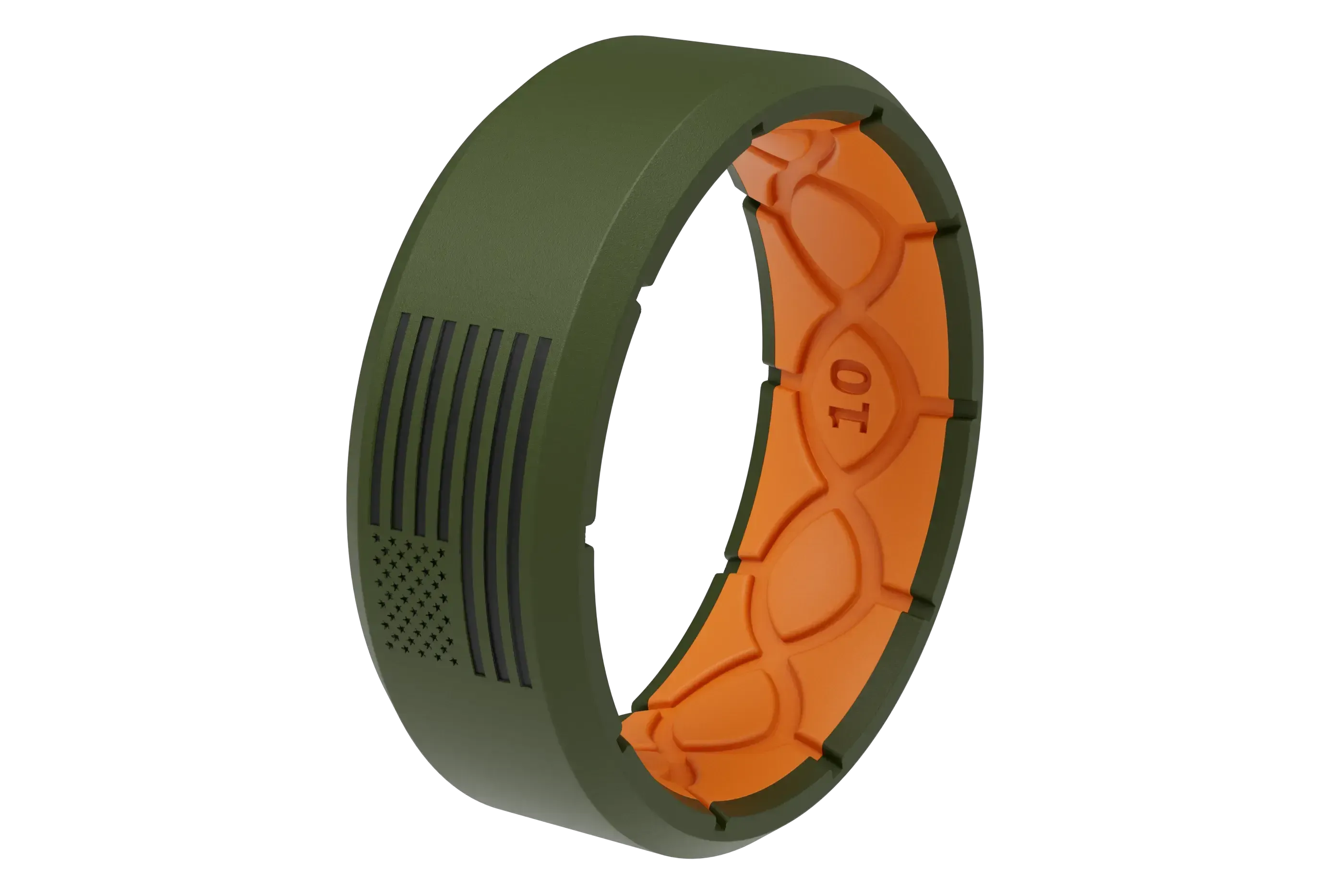 Edge Hero - America Moss Green &amp; Black Flag Ring