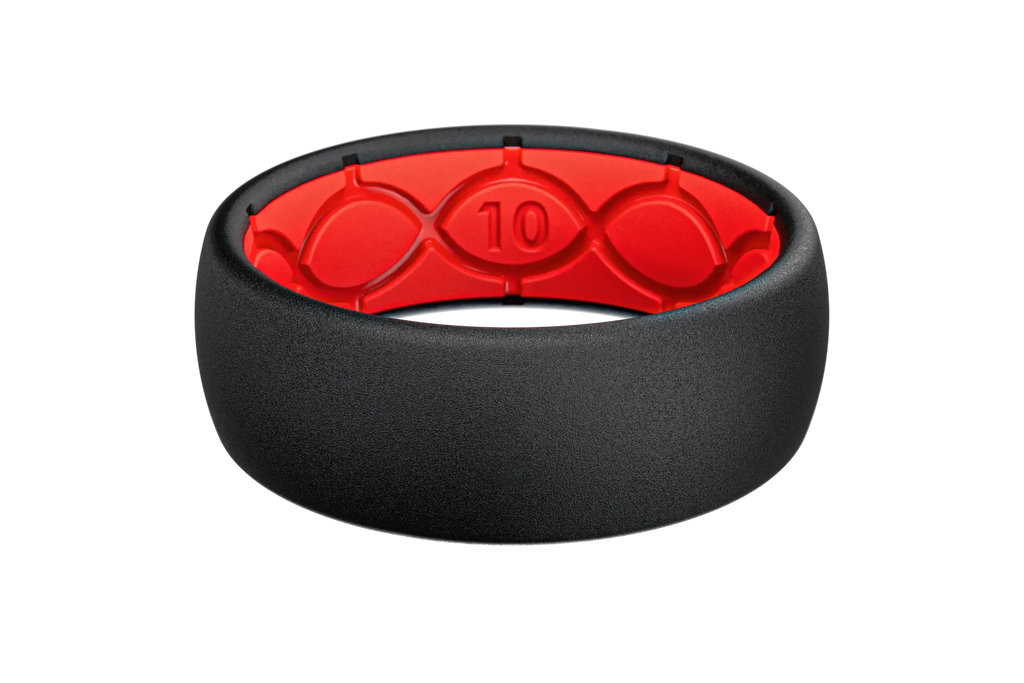 Solid Midnight Black &amp; Raspberry Red Ring