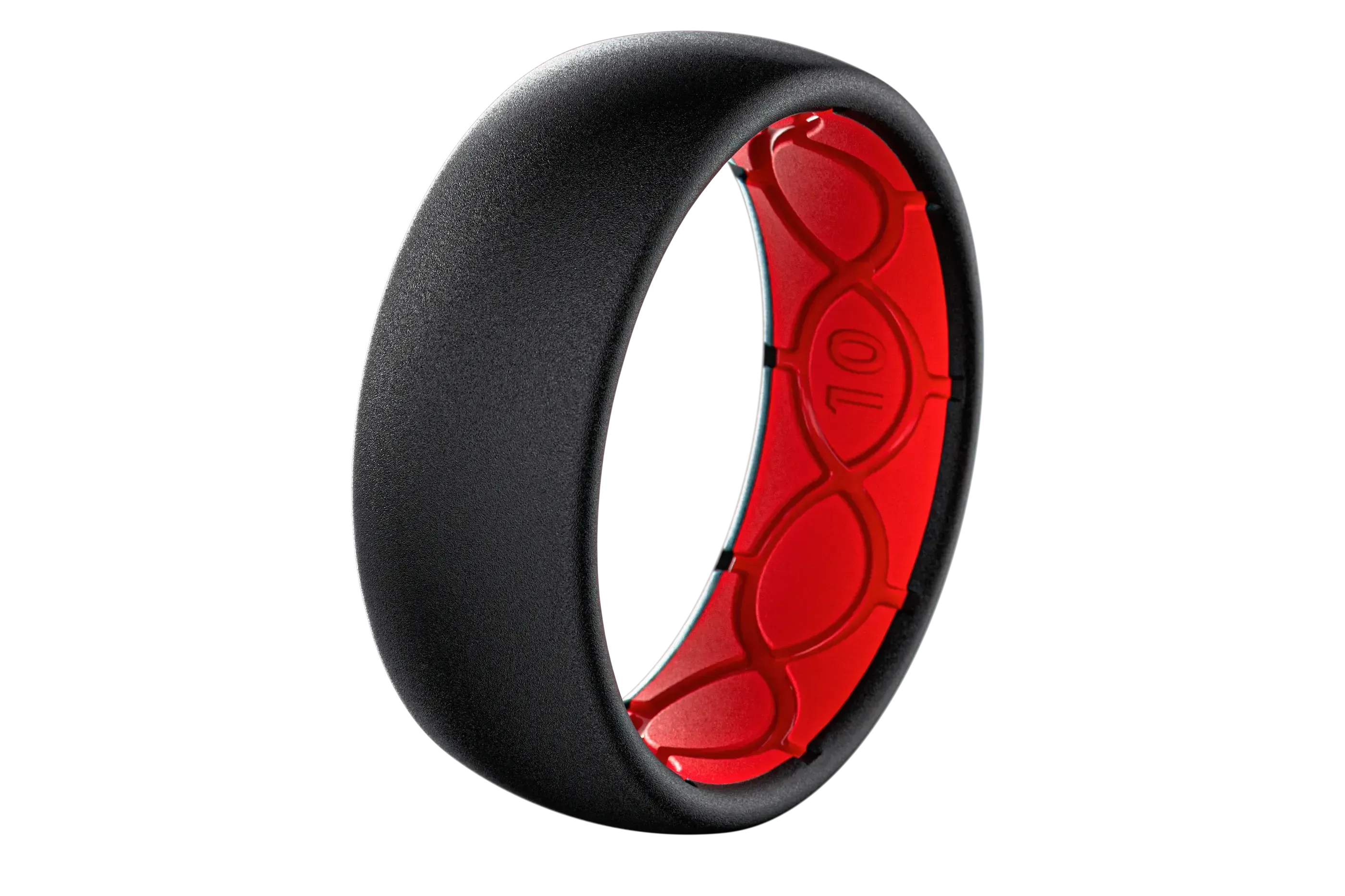 Solid Midnight Black &amp; Raspberry Red Ring