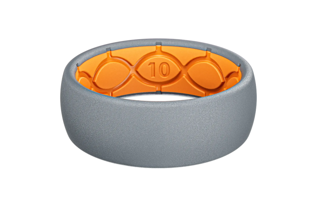 Solid Storm Grey &amp; Orange Ring