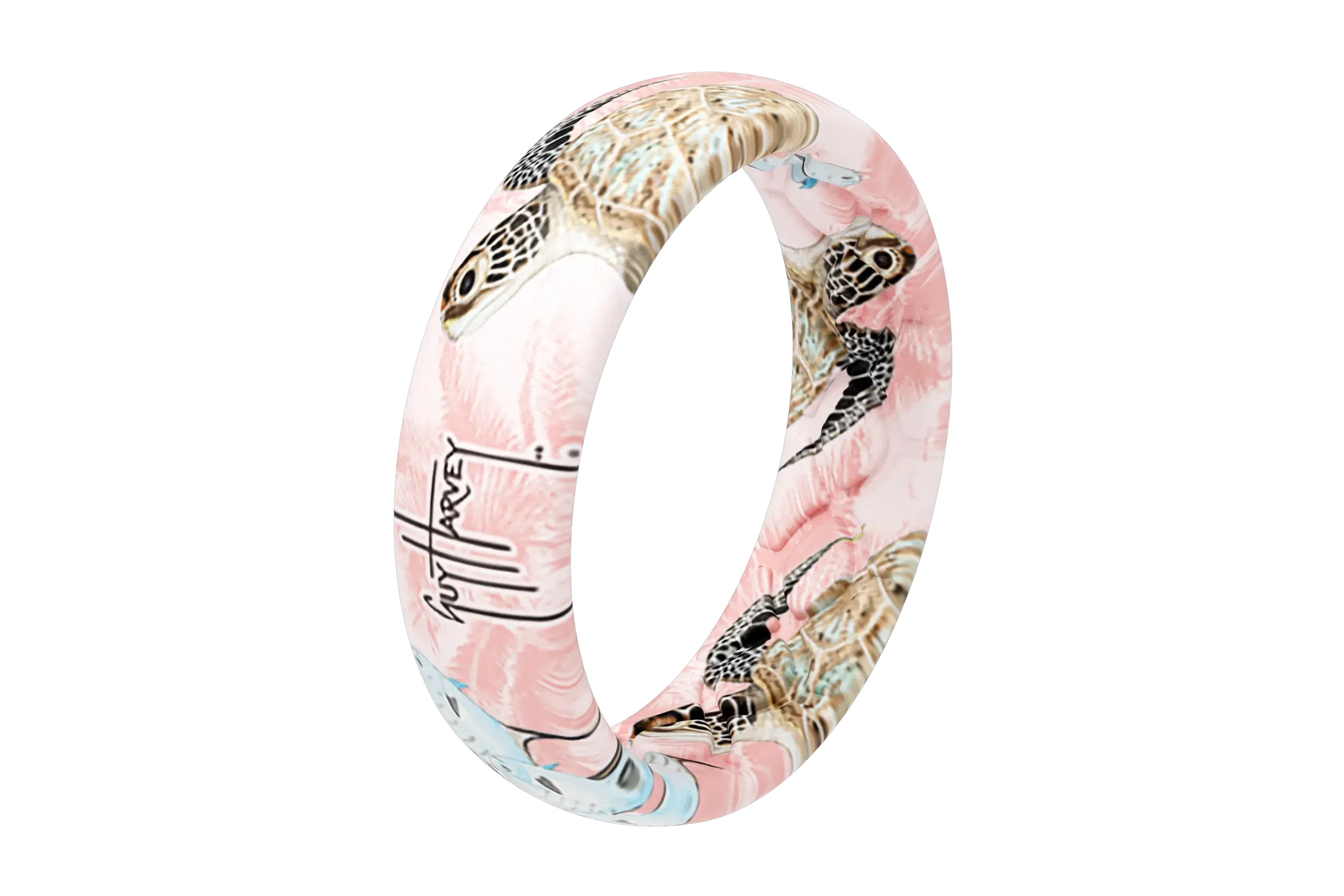 Guy Harvey Pink Sea Turtle Thin Ring