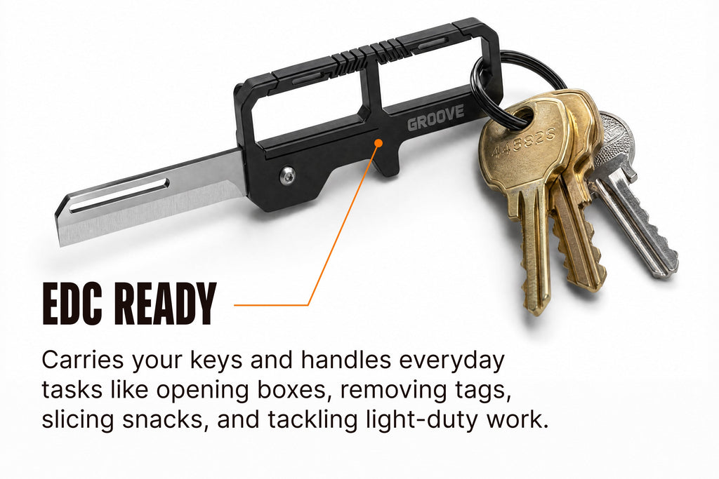 Groove® Carabiner Knife - Silver