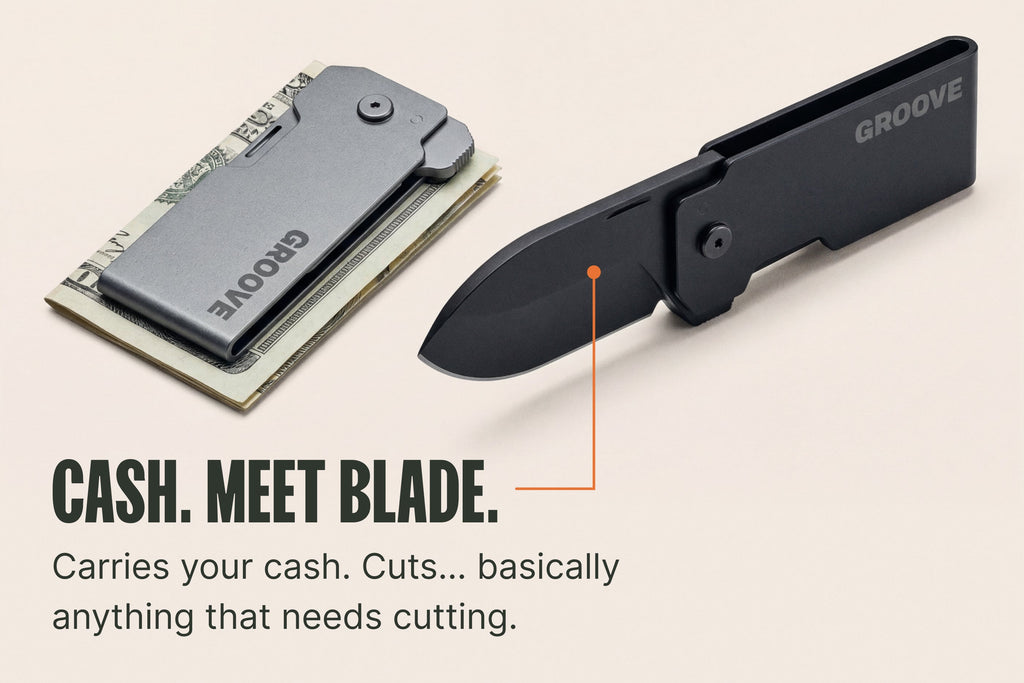 Groove® Money Clip Knife - Black